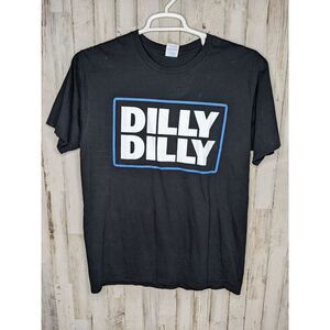 Bud Light Dilly Dilly PROMO T-Shirt‎ Black Size Large Ringspun Cotton